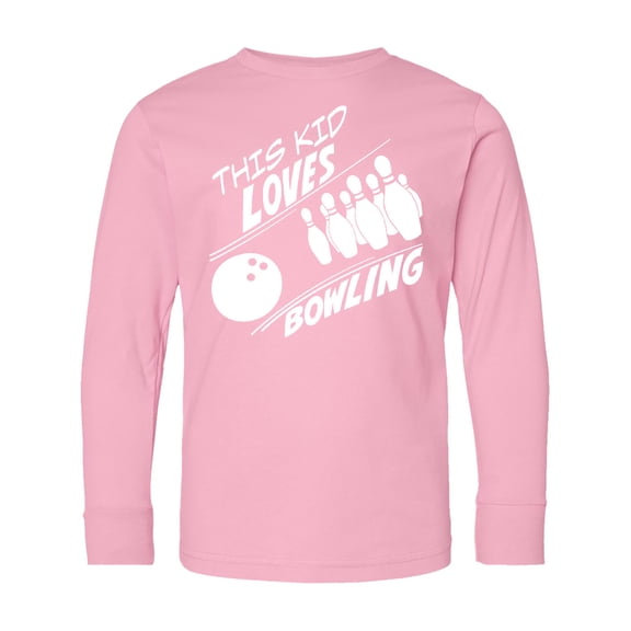 Inktastic This Kid Loves Bowling Long Sleeve Youth T-Shirt