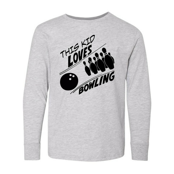 Inktastic This Kid Loves Bowling Long Sleeve Youth T-Shirt