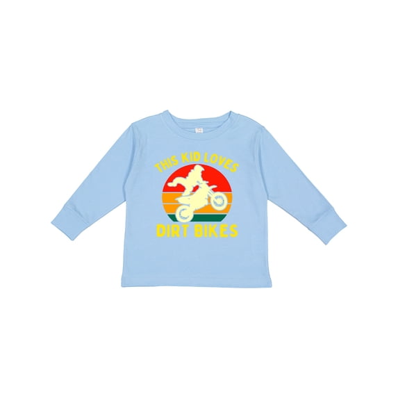 Inktastic This Kid Loves Dirt Bikes Motocross Boys Long Sleeve Toddler T-Shirt