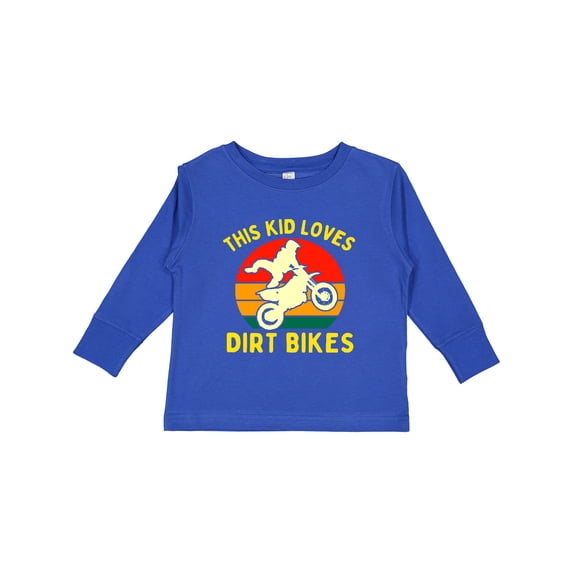 Inktastic This Kid Loves Dirt Bikes Motocross Boys Long Sleeve Toddler T-Shirt