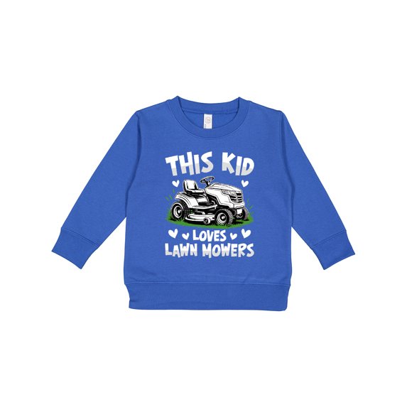 Inktastic This Kid Loves Lawn Mowers Toddler Sweatshirt