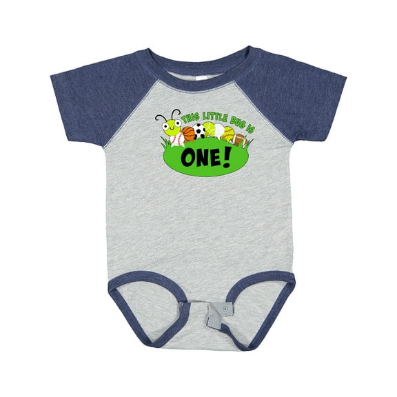 Inktastic This Little Bug is One First Birthdaysports Caterpillar Boys or Girls Baby Bodysuit