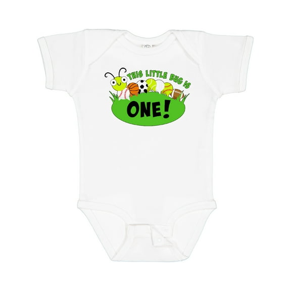 Inktastic This Little Bug is One First Birthdaysports Caterpillar Boys or Girls Baby Bodysuit