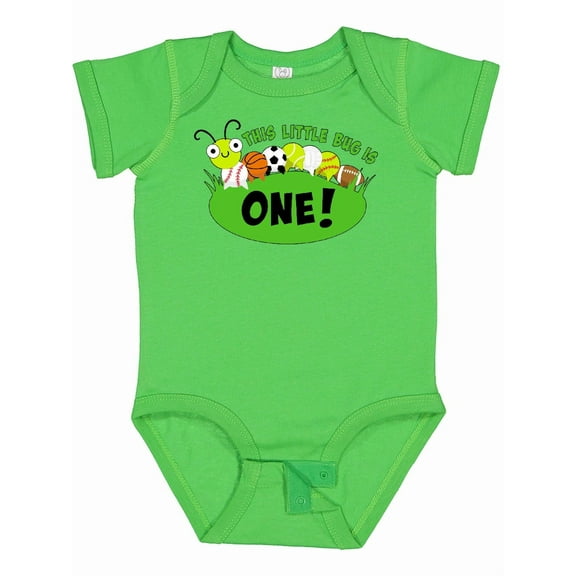 Inktastic This Little Bug is One First Birthdaysports Caterpillar Boys or Girls Baby Bodysuit