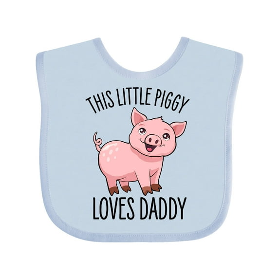 Inktastic This Little Piggy Loves Daddy- Cute Boys or Girls Baby Bib