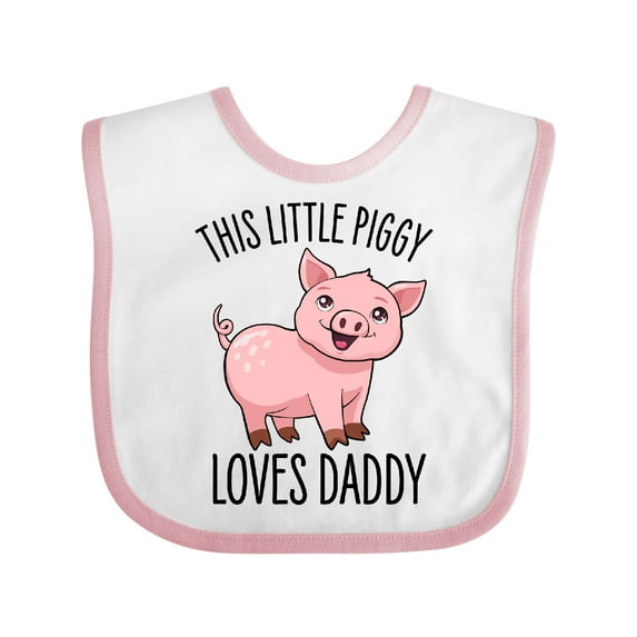Inktastic This Little Piggy Loves Daddy- Cute Boys or Girls Baby Bib