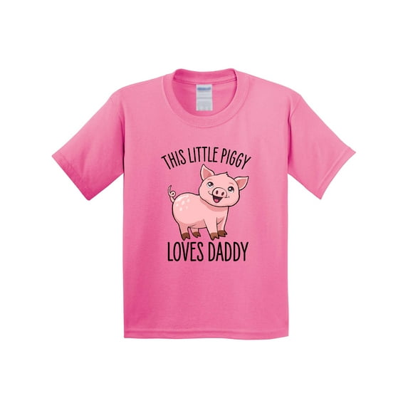 Inktastic This Little Piggy Loves Daddy Cute Youth T-Shirt