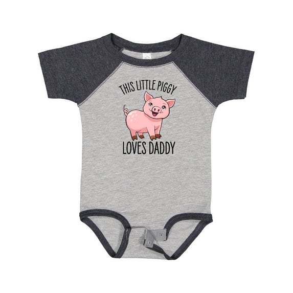 Inktastic This Little Piggy Loves Daddy- cute Boys or Girls Baby Bodysuit