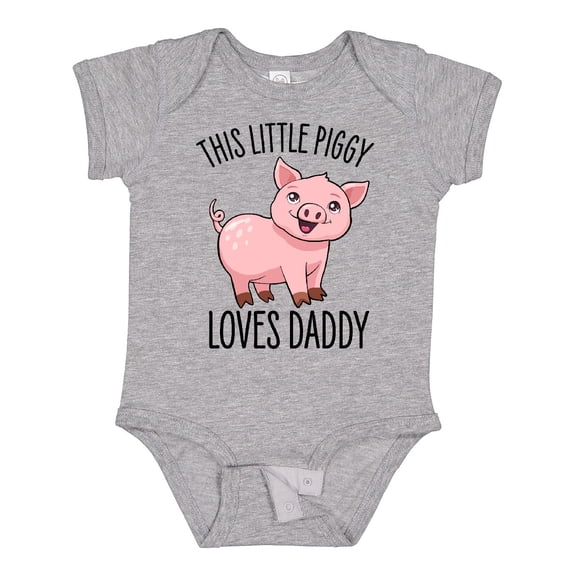 Inktastic This Little Piggy Loves Daddy- cute Boys or Girls Baby Bodysuit