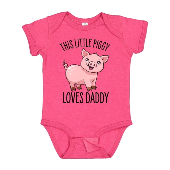 Inktastic This Little Piggy Loves Daddy- cute Boys or Girls Baby Bodysuit