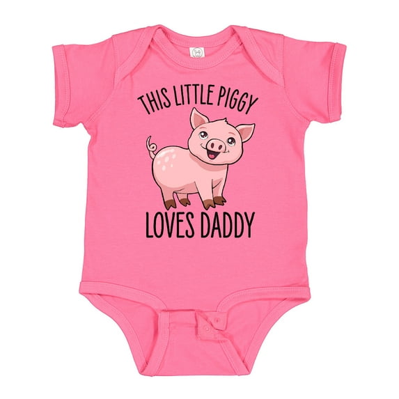 Inktastic This Little Piggy Loves Daddy- cute Boys or Girls Baby Bodysuit