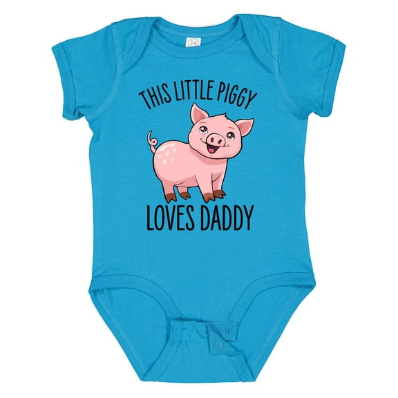 Inktastic This Little Piggy Loves Daddy- cute Boys or Girls Baby Bodysuit
