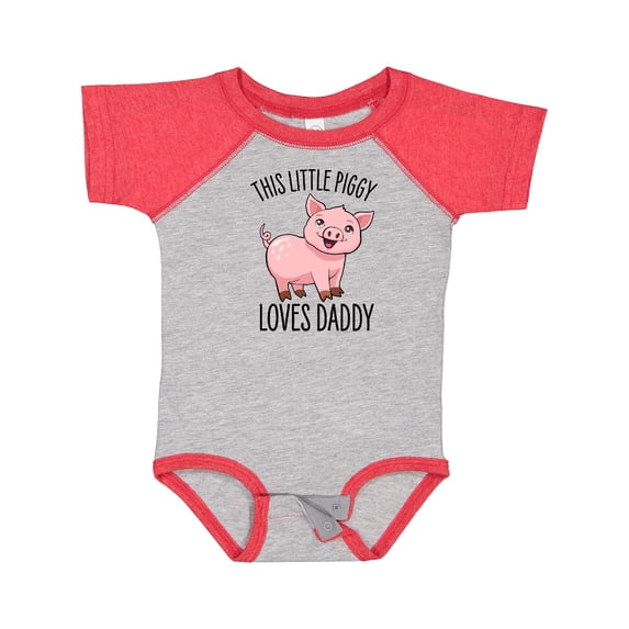 Inktastic This Little Piggy Loves Daddy- cute Boys or Girls Baby Bodysuit