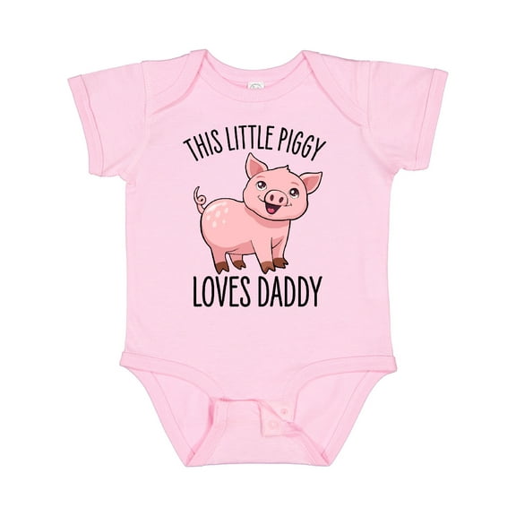 Inktastic This Little Piggy Loves Daddy- cute Boys or Girls Baby Bodysuit