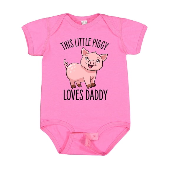 Inktastic This Little Piggy Loves Daddy- cute Boys or Girls Baby Bodysuit
