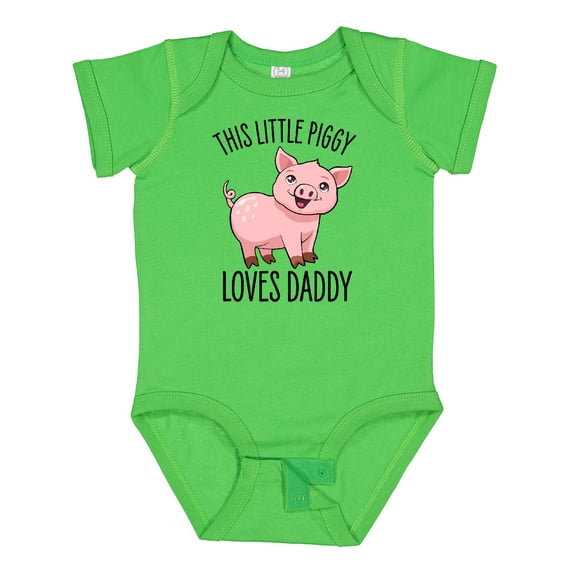 Inktastic This Little Piggy Loves Daddy- cute Boys or Girls Baby Bodysuit