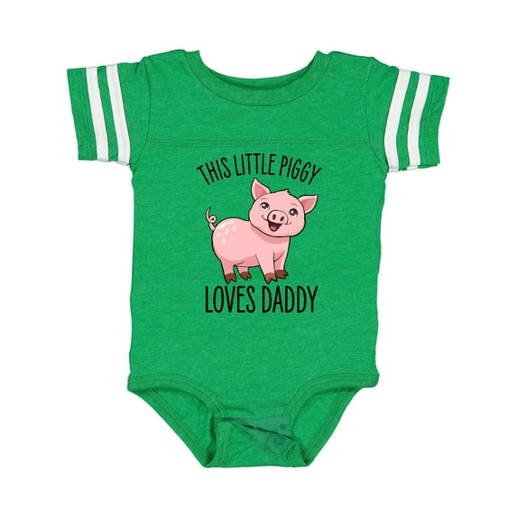 Inktastic This Little Piggy Loves Daddy- cute Boys or Girls Baby Bodysuit