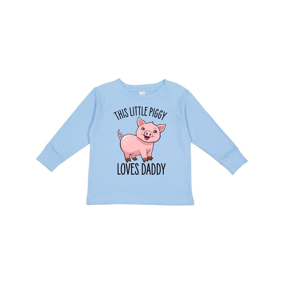 Inktastic This Little Piggy Loves Daddy- cute Boys or Girls Long Sleeve Toddler T-Shirt