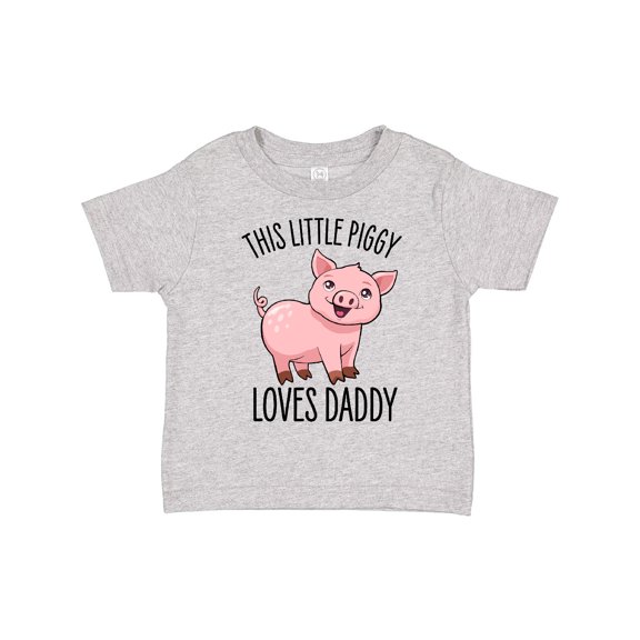 Inktastic This Little Piggy Loves Daddy- cute Boys or Girls Toddler T-Shirt