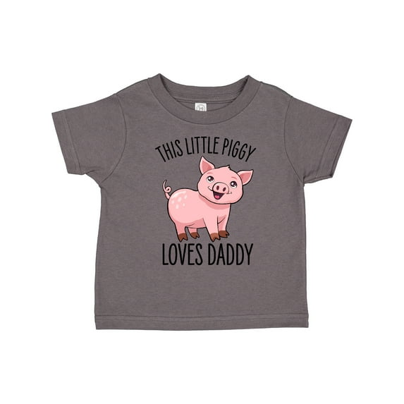 Inktastic This Little Piggy Loves Daddy- cute Boys or Girls Toddler T-Shirt