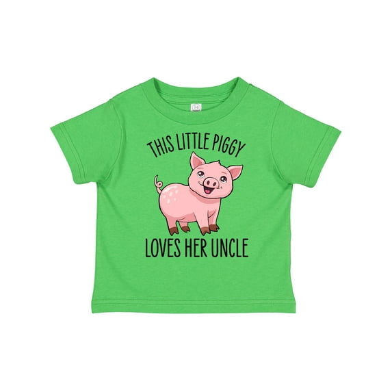 Inktastic This Little Piggy Loves Her Uncle- Cute Girls Toddler T-Shirt