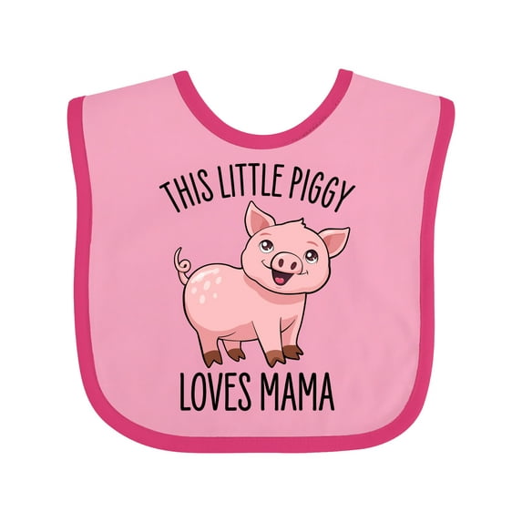 Inktastic This Little Piggy Loves Mama- Cute Boys or Girls Baby Bib