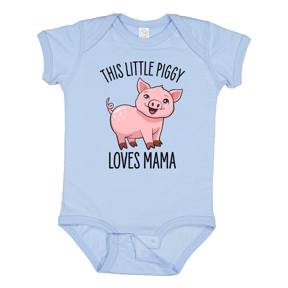 Inktastic This Little Piggy Loves Mama- cute Boys or Girls Baby Bodysuit