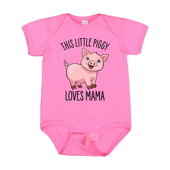Inktastic This Little Piggy Loves Mama- cute Boys or Girls Baby Bodysuit