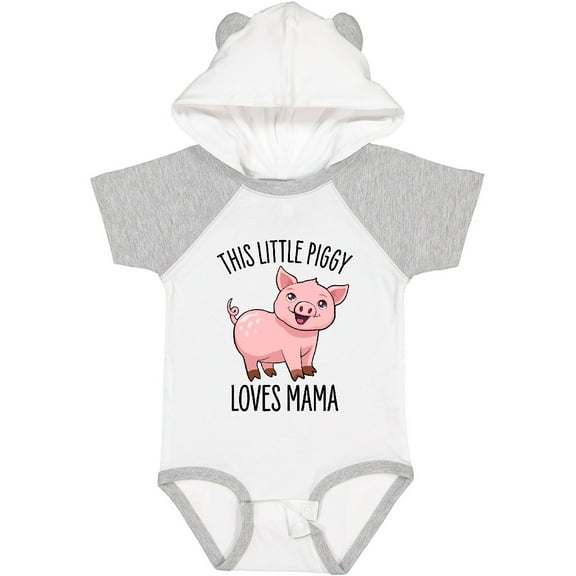 Inktastic This Little Piggy Loves Mama- cute Boys or Girls Baby Bodysuit