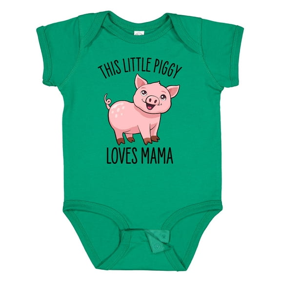 Inktastic This Little Piggy Loves Mama- cute Boys or Girls Baby Bodysuit
