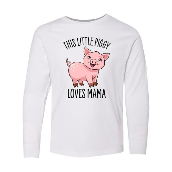Inktastic This Little Piggy Loves Mama- cute Long Sleeve Youth T-Shirt