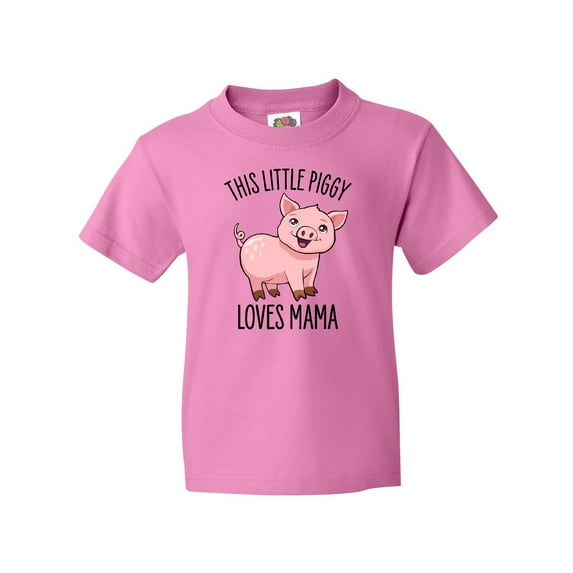 Inktastic This Little Piggy Loves Mama- cute Youth T-Shirt