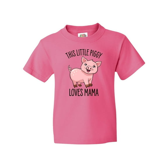 Inktastic This Little Piggy Loves Mama- cute Youth T-Shirt