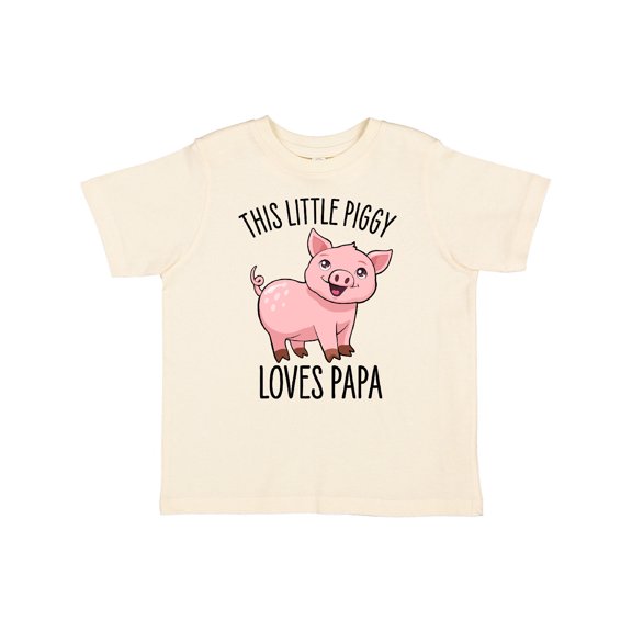 Inktastic This Little Piggy Loves Papa- Cute Boys or Girls Toddler T-Shirt