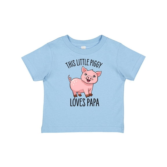 Inktastic This Little Piggy Loves Papa- cute Boys or Girls Baby T-Shirt