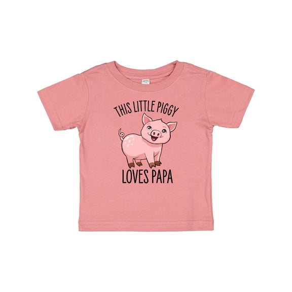 Inktastic This Little Piggy Loves Papa- cute Boys or Girls Baby T-Shirt