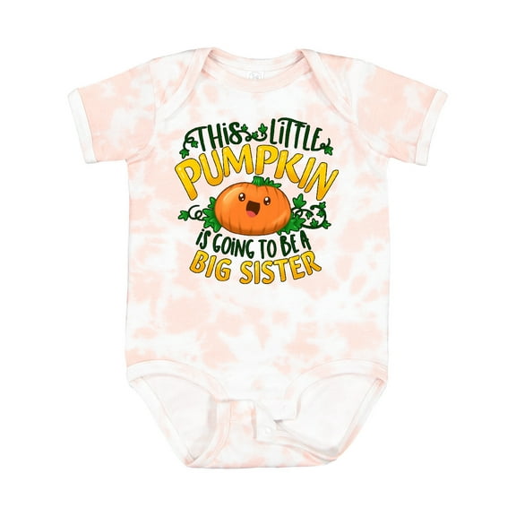 Inktastic This Little Pumpkin is Going to Be a Big Sister Girls Baby Bodysuit