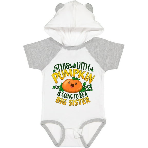Inktastic This Little Pumpkin is Going to Be a Big Sister Girls Baby Bodysuit