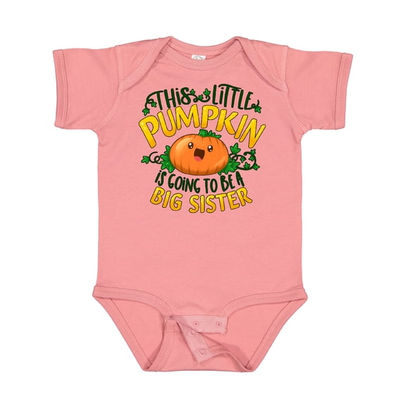 Inktastic This Little Pumpkin is Going to Be a Big Sister Girls Baby Bodysuit