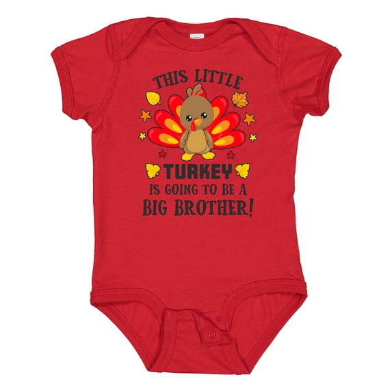 Inktastic This Little Turkey is Going to Be a Big Brother Boys Baby Bodysuit