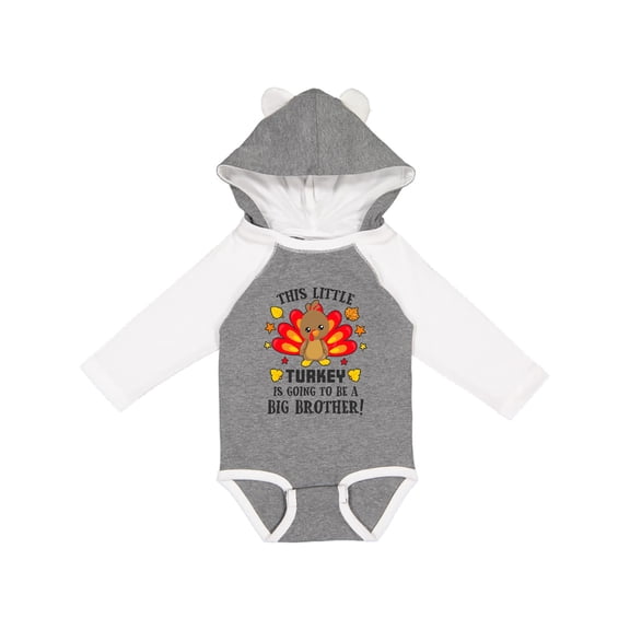 Inktastic This Little Turkey is Going to Be a Big Brother Boys Long Sleeve Baby Bodysuit