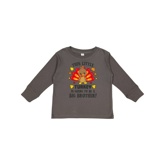 Inktastic This Little Turkey is Going to Be a Big Brother Boys Long Sleeve Toddler T-Shirt