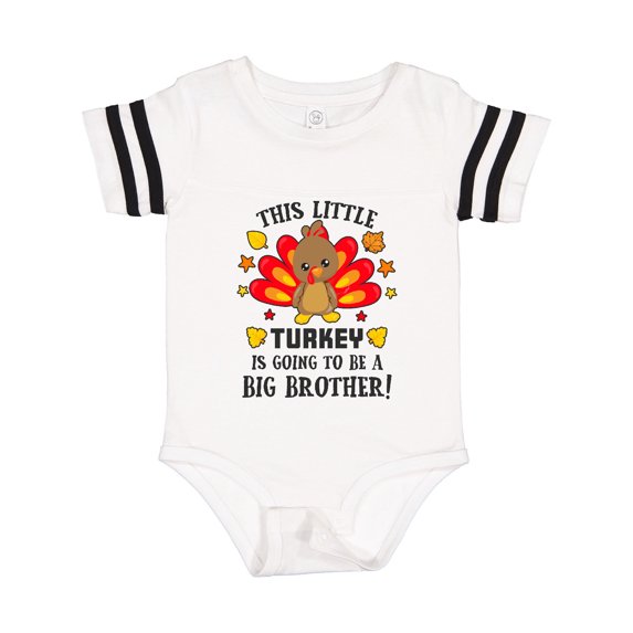 Inktastic This Little Turkey is Going to Be a Big Brother Gift Baby Boy Bodysuit