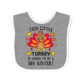 thumbnail image 1 of Inktastic This Little Turkey is Going to Be a Big Sister Girls Baby Bib, 1 of 4