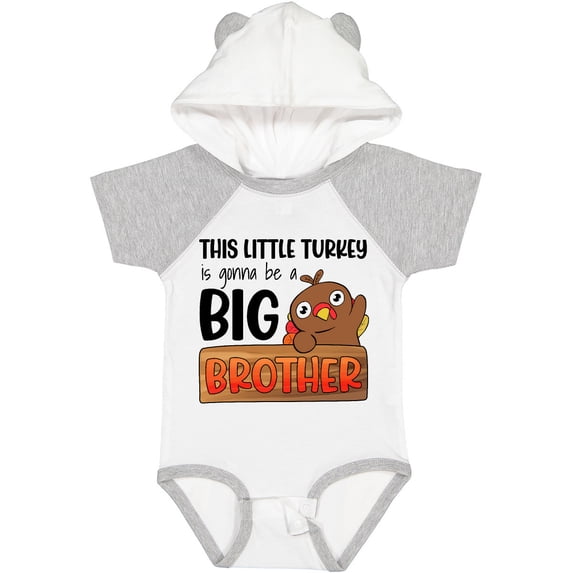 Inktastic This Little Turkey is Gonna Be a Big Brother Boys Baby Bodysuit