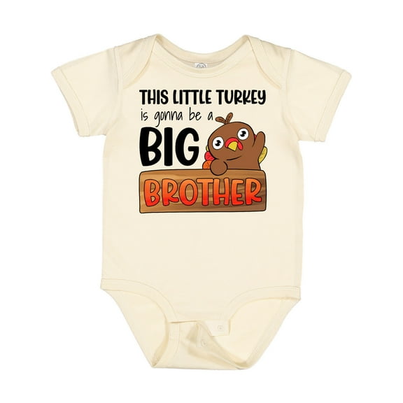 Inktastic This Little Turkey is Gonna Be a Big Brother Boys Baby Bodysuit