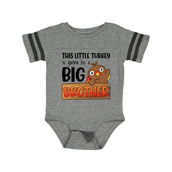 Inktastic This Little Turkey is Gonna Be a Big Brother Boys Baby Bodysuit