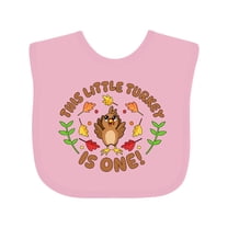 Inktastic This Little Turkey is One Cute Thanksgiving Birthday Boys or Girls Baby Bib
