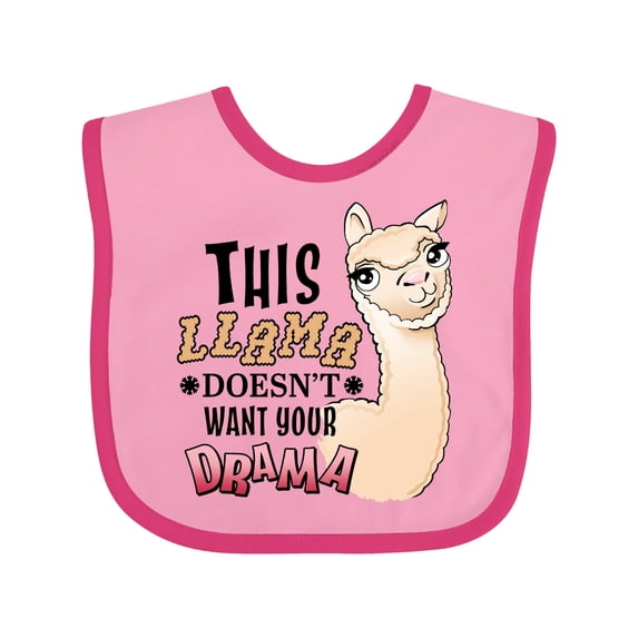 Inktastic This Llama Doesn't Want Your Drama Cute Llama Boys or Girls Baby Bib