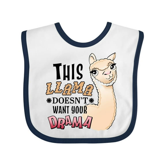 Inktastic This Llama Doesn't Want Your Drama Cute Llama Boys or Girls Baby Bib
